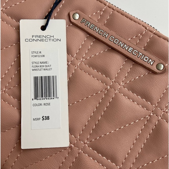 French Connection Flora Box Quilt Wristlet Wallet, Color Rose - Picture 6 of 11